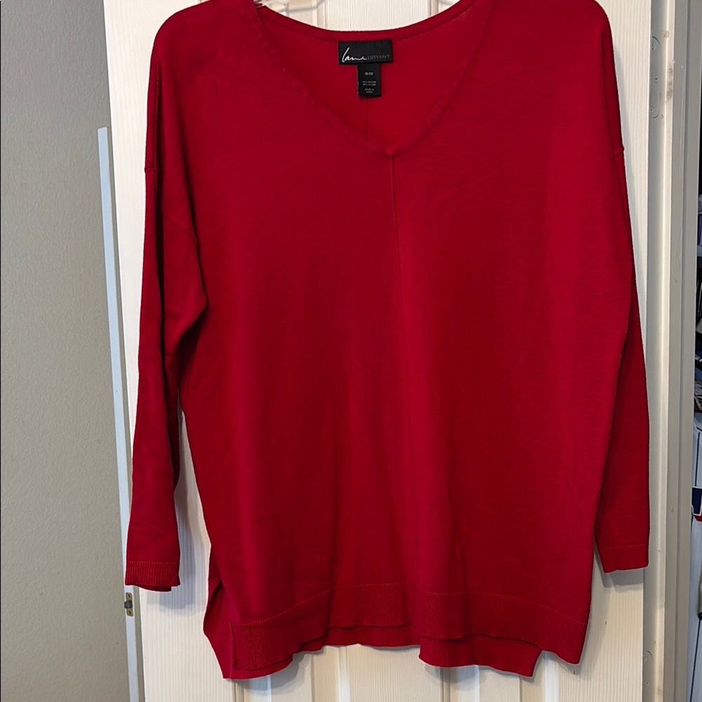 Lane Bryant V-Neck Red Sweater